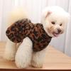 Leopard Dog Dress Coat Hoodies Puppy Skirt Chiwawa Pullover Sweatshirt Winter Fleece Sleeveless Vest Pet Clothes For Small Dogs