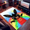 1pc Bing Print Area Rug - Soft, Washable Non-Slip Indoor Mat for Office Chairs, Living Room, Home Office Decorative Rug