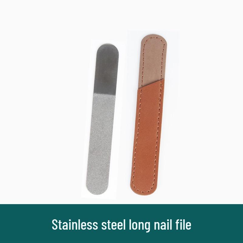 Stainless Steel Double-Sided Nail File Buffing Strip Ultra-Thin Manicure Tool