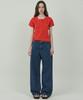 MOTT Henley Neck Half T-Shirt - Red