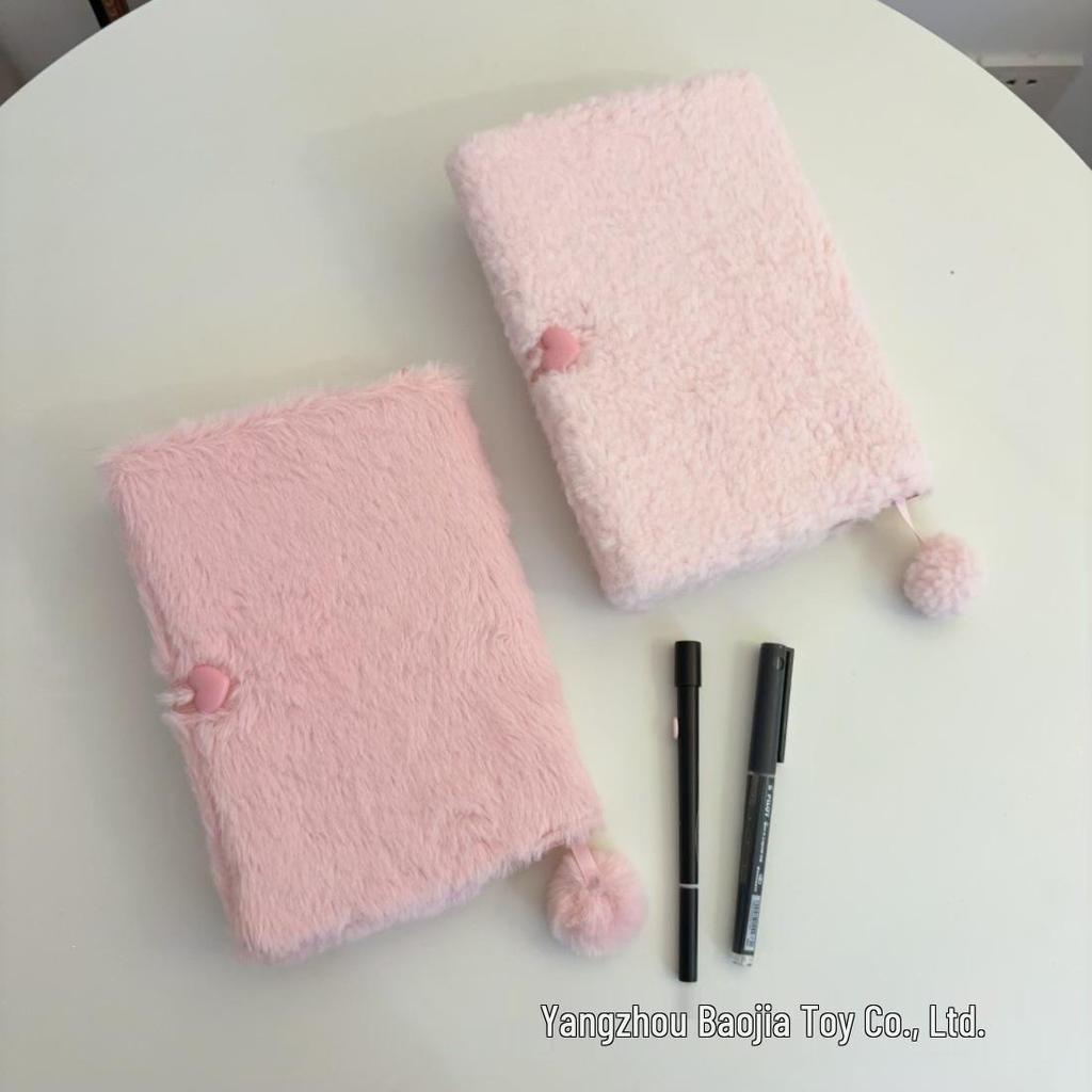 Cute Cartoon Plush Heart Notebook for Girls - Perfect Girly Gift