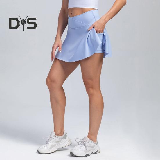 Dámská tenisová sukně s kapsou, vysoký pas, golfová sukně, letní ležérní atletická sportovní běžecká pickleballová cvičební sukně s vnitřními kraťasy