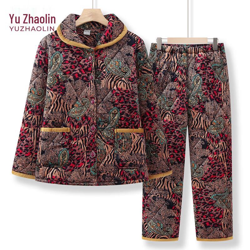 YUZHAOLIN Women's Thickened Coral Fleece Winter Homewear Set