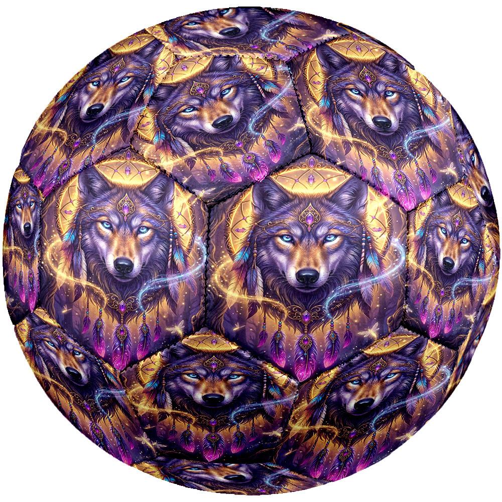 1pc Wolf Dreamcatcher Theme Soccer Ball Football, Size 5, Lightweight PVC, Outdoor Training Soccer Ball,Gift C6580