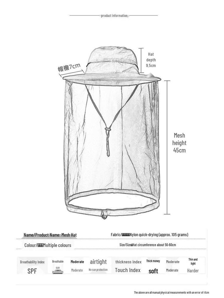 Spring Insect-Proof Sun Hat: Quick-Dry Adult Beekeeper & Fishing Protection