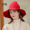 Witch Cosplay Hat Halloween Costume Knitted Foldable Pointed Solid Color Photo Prop Masquerade Festival Decoration Cap Headpiece