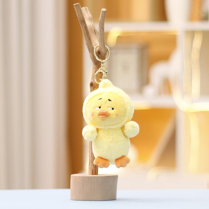 Annoying Funny Duck Keychain Cute Cartoon Girl Backpack Hanging Plush Dolls