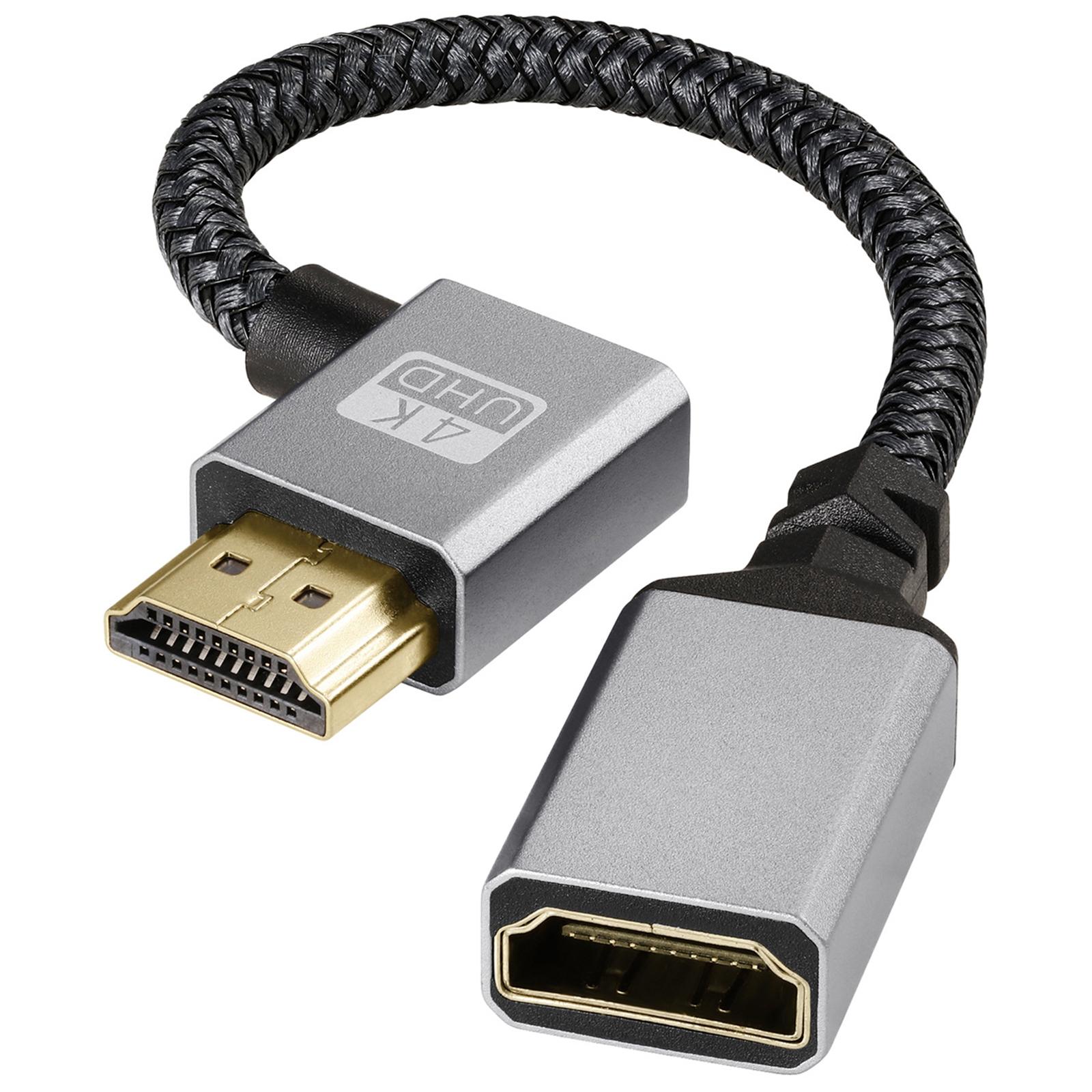 

20cm Left Bend HDMI Male to Female 4K High-Definition Extension Cable Audio Video Adapter Cord A