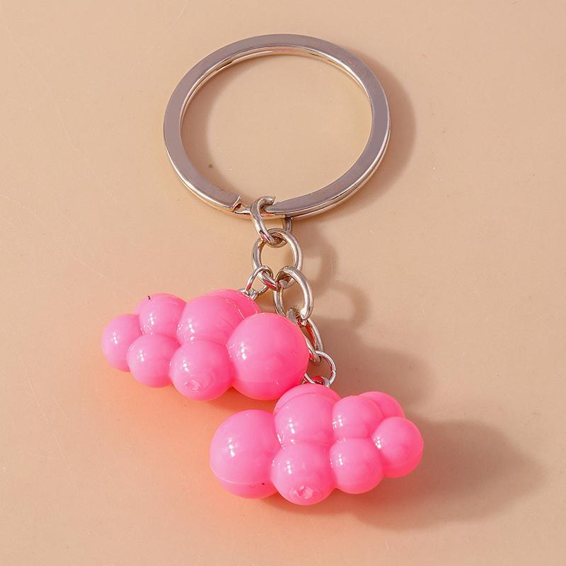 Cute Resin Canday Colors Cloud Keychain for Women Girls Rainbow Keyring Pendants Handbag Decor DIY Jewelry Accessories