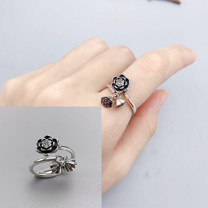 925 Silver Rings for Women Couple Minimalist Handmade Simple Blue Stone Star Ring Party Jewelry Gift Prevent Allergy
