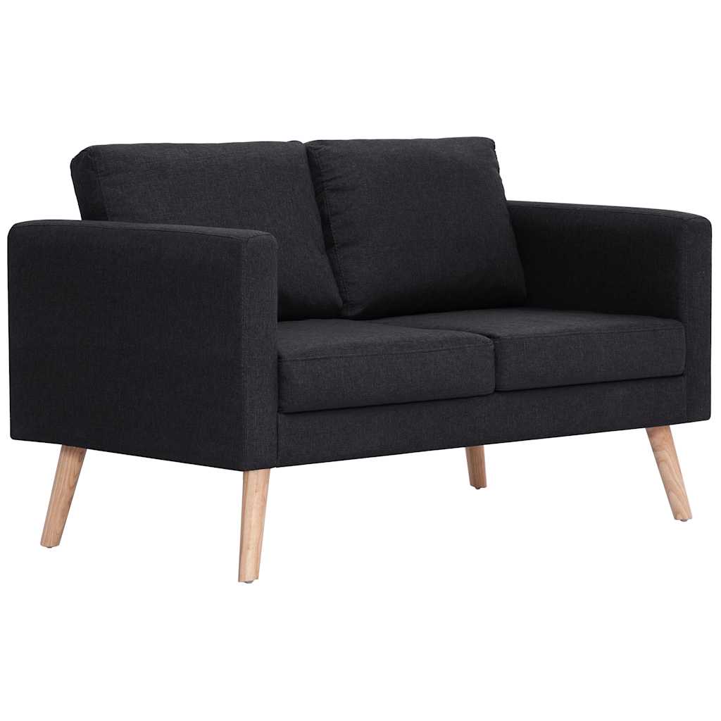 2 Seater Sofa Fabric Black