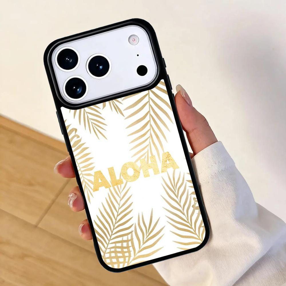 Aloha Hawaii Hawaiian Beach Palms Mobile Phone Case for IPhone 17 AIR 16pro Max 15 14 13 12 11 Bumper Cover
