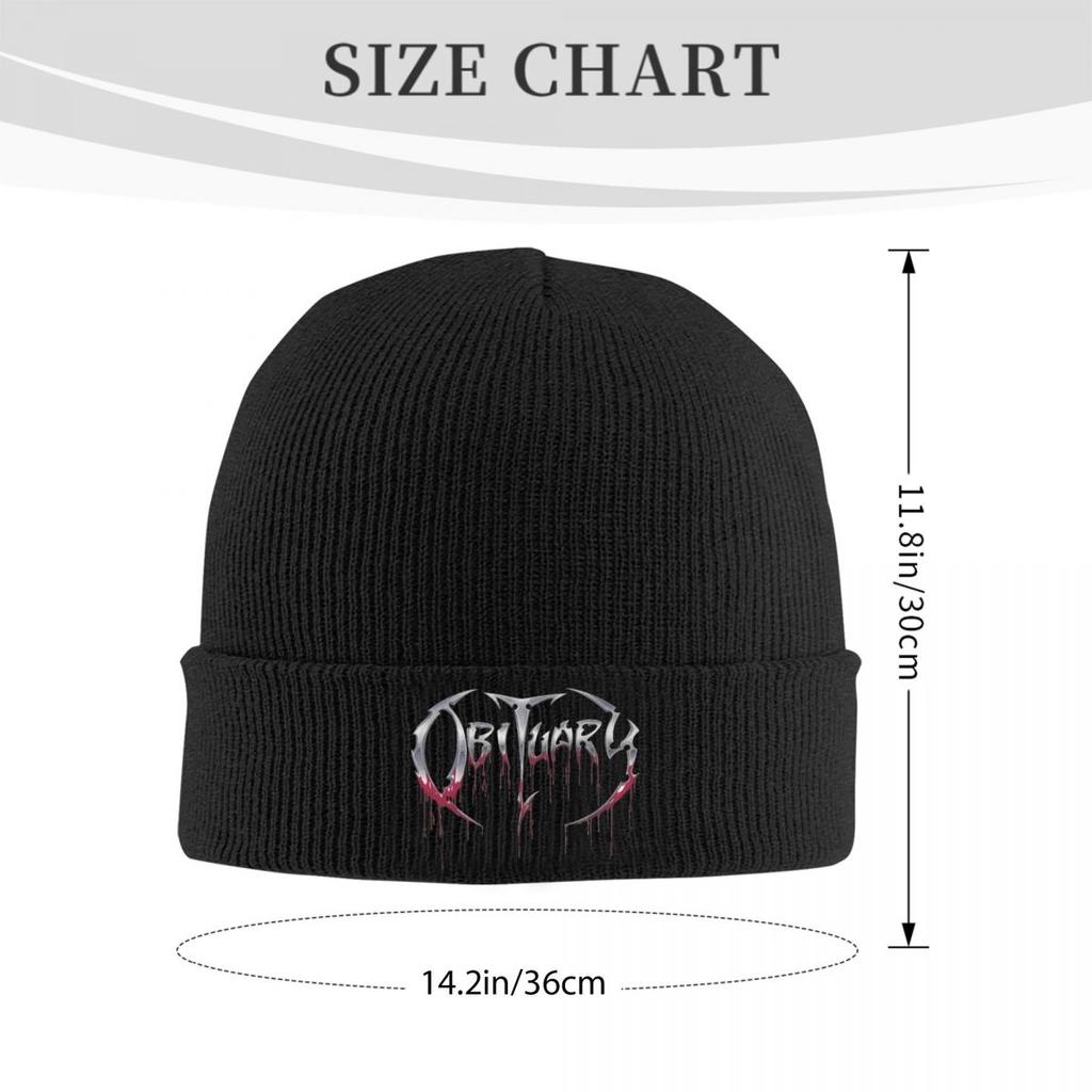 Obituary Band Logo Death Metal Trucker Warm Knitted Cap Hip Hop Bonnet Hat Autumn Winter Outdoor Beanies Hats for Unisex Adult