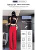 2024 Autumn Korean Style High Waist Ice Silk Wide Leg Pants Slimming Plus Size Casual Drape.