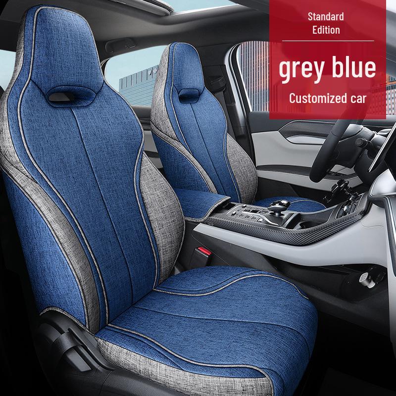 BYD QinPLUS Linen Car Seat Cushion, Full Surround, Four Seasons, for Qinplusdmi/ev.