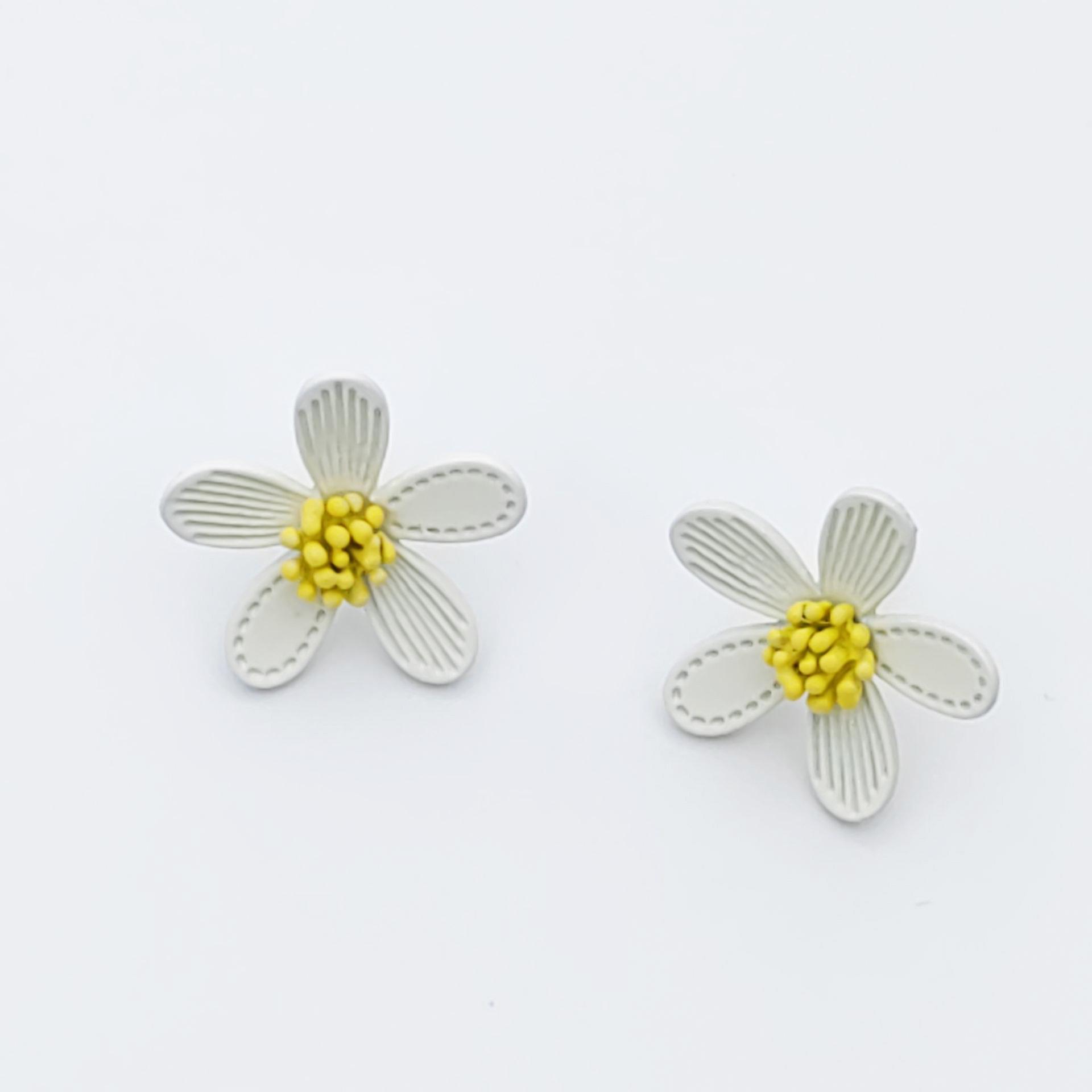 925 Sterling Silver Camellia Flower Stud Earrings - Stylish Spring Travel Gift
