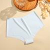FINETOO Women Ice Silk Panties High-Waist Underwear Seamless and Traceless Briefs Solid Color Lingerie