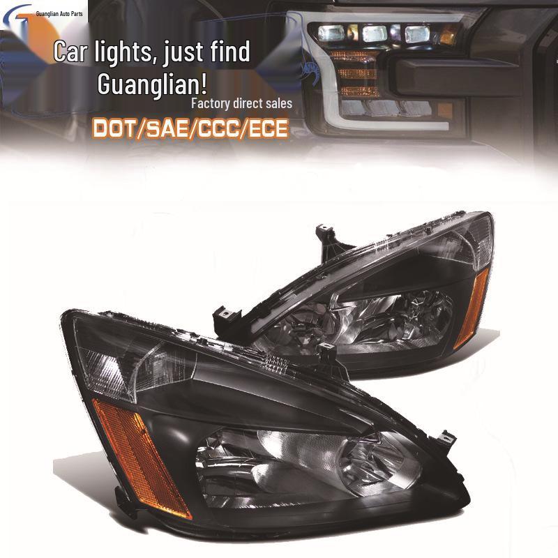 

Honda 7th Gen Accord Headlights 2003-2007 US Spec Clear Lens + Aluminum Decor + Amber Reflector