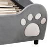 Upholstered Bed Beautiful Children's Bed, 90 x 200 cm, Bear Shape. Single Bed made of Skin-Friendly Velour, Grey