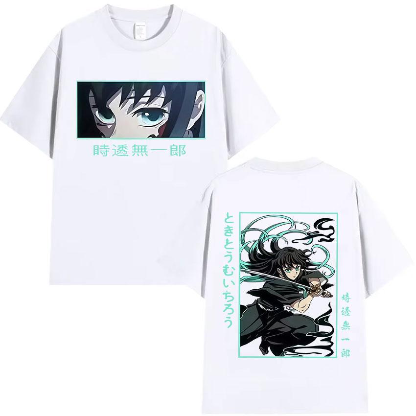 Japanese Anime Muichiro Tokito Graphic T Shirt Mens Women Fashion Oversized T-Shirts Cozy Manga Style Short Sleeve T Shirts Tops