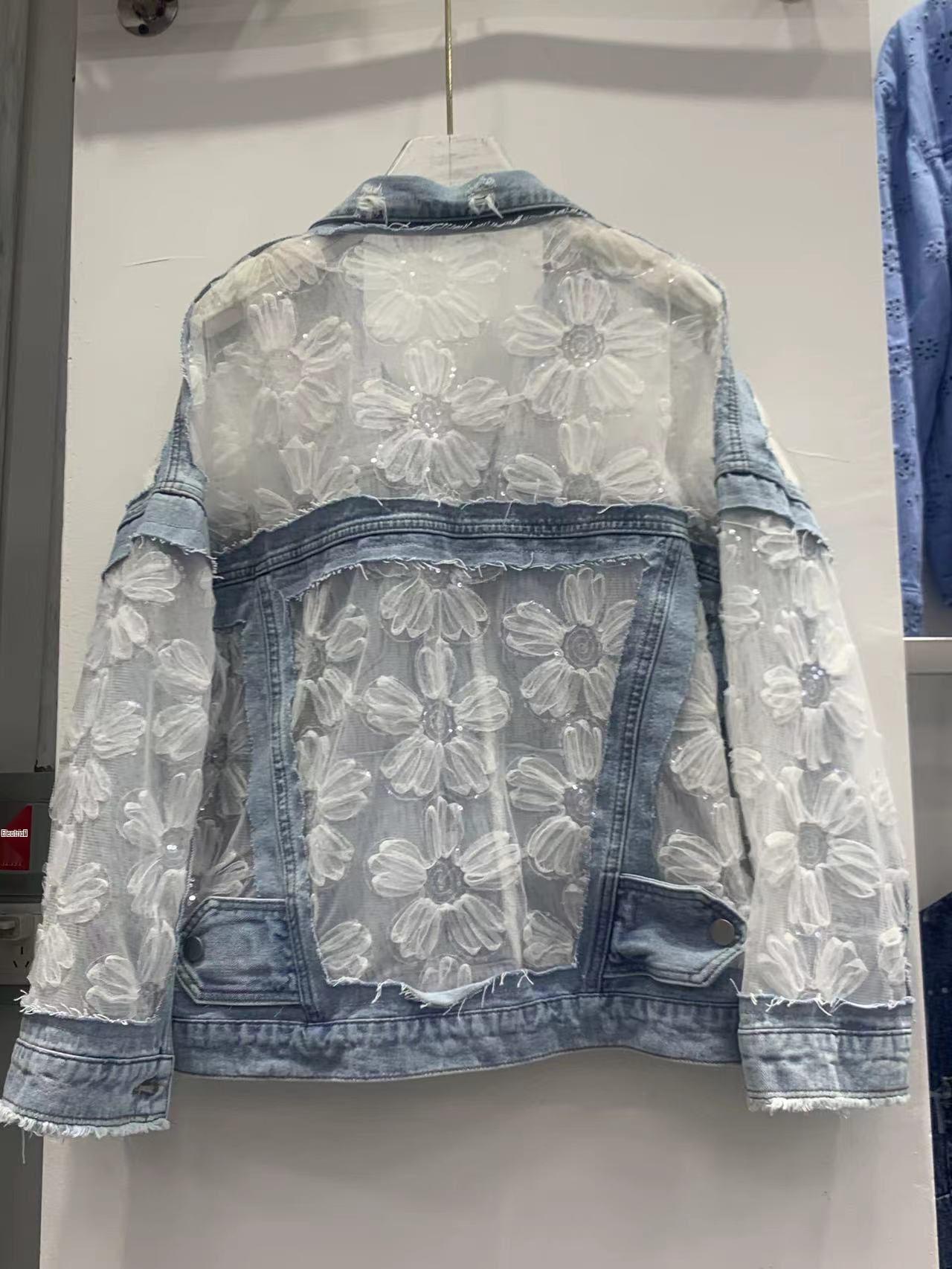 2025 Кружевной сетчатый двухслойный вышитый короткий жакет L