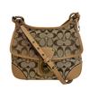10567 Turn Lock Signature Canvas Shoulder Bag Brown Canvas Women Used