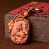 Wooden Protection And Safety Keychain Pendant For Car Decoration And Bag Accessories