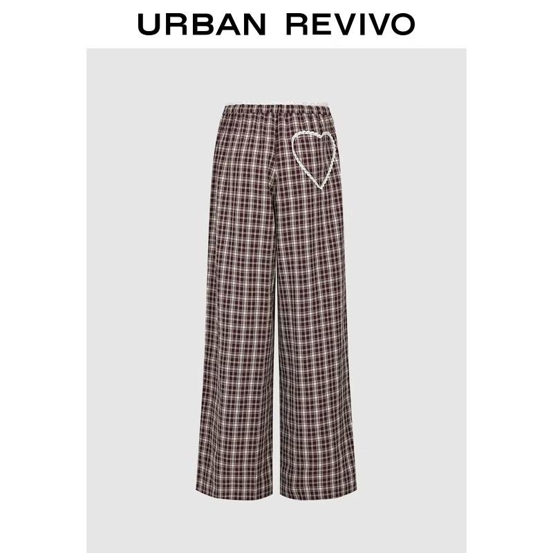 UR2026 Women's Casual Plaid Wide-Leg Pants