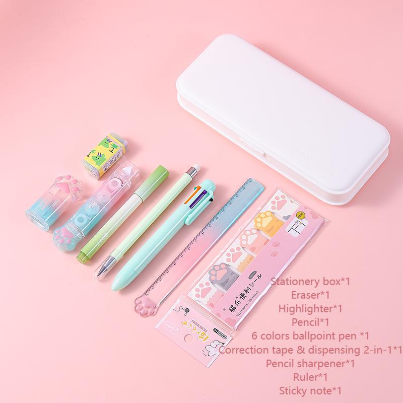 Gradient Katt tass Pappersvarusats - Högvärdig Mellanstadiepresentpåse för Skolstart