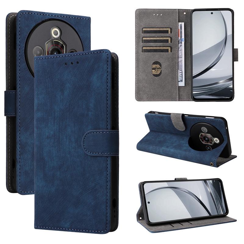 

Флип-чехол для [ZTE nubia Focus Pro] Чехол для телефона из искусственной кожи с полной защитой корпуса, противоударный с [блокировкой RFID] for ZTE nubia Focus Pro синий