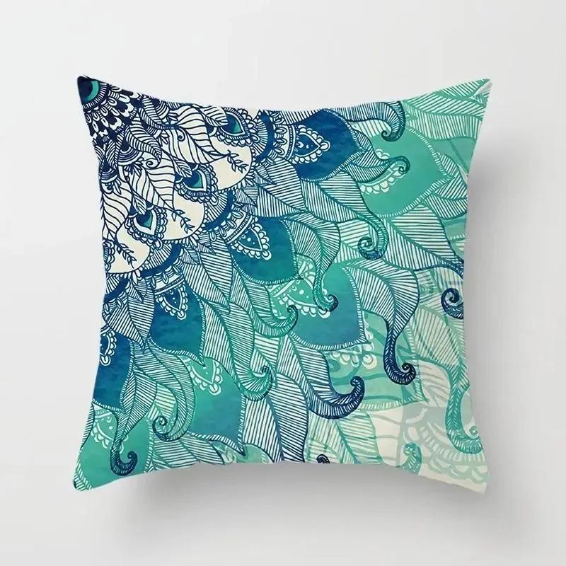 Simple Green Pattern Decorative Pillowcase Car Ornaments Office Living Room Sofa Home Pillowcase