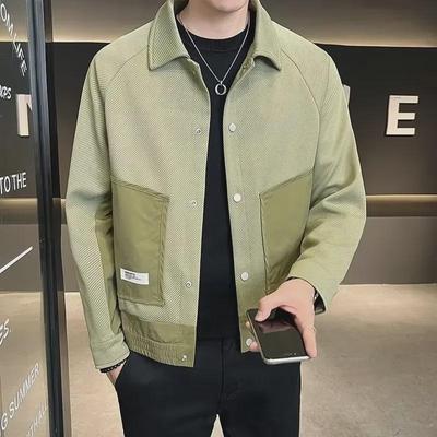Men's Fashion Korean Style Casual Work Jacket - Short, Loose Fit with Thin Lapel