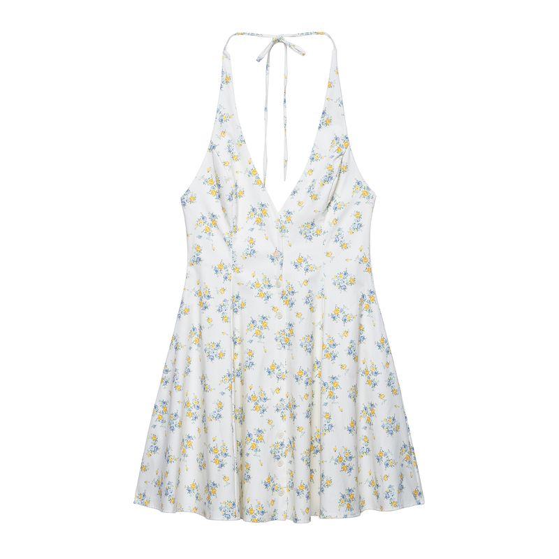 

Kaslead New Arrival Women s Clothing Fashion Style Print Poplin Hanging Collar Short Dress 4661387 048 Image color L