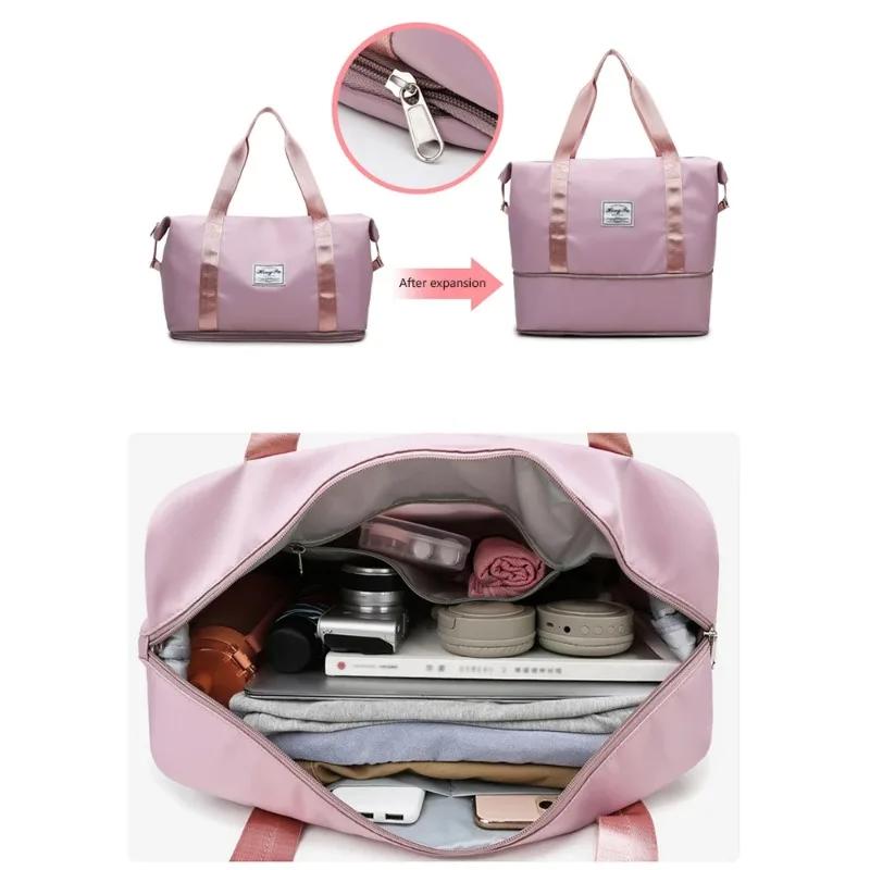 Carry On Travel Duffle Bag Nylon Waterproof Sports Gym Tote Bags for Women Large Capacity Storage Luggage Handbag