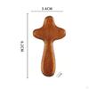 3 Pièces Croix en Bois à Main Prière Croix de Poche pour Chrétien