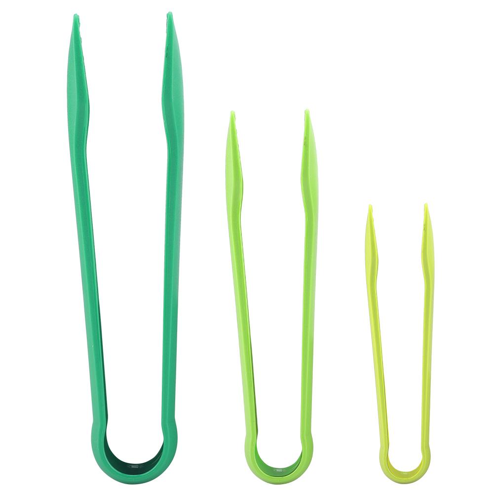 3 PCS Multifunctional Plastic Bread Tongs Food Clamps for Home Bakery (Blue)