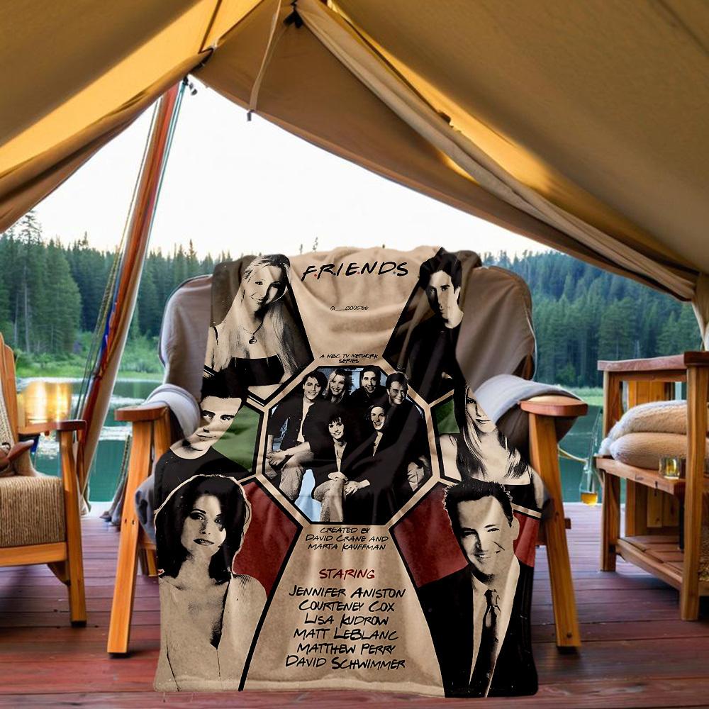 1PC Friends Outdoor Blanket Lightweight Flannel, Soft & Warm, All-Season Use for Sofa, Outdoor, Camping, Living Room, Office150