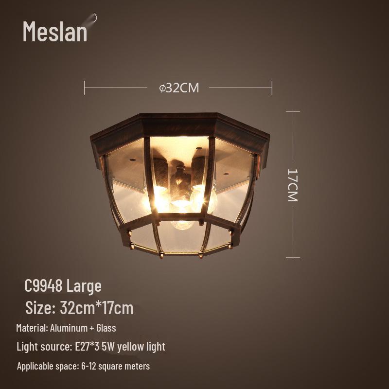 American Retro Industrial Ceiling Light for Bedroom, Dining Room, Balcony, Corridor, Aisle, and Entrance