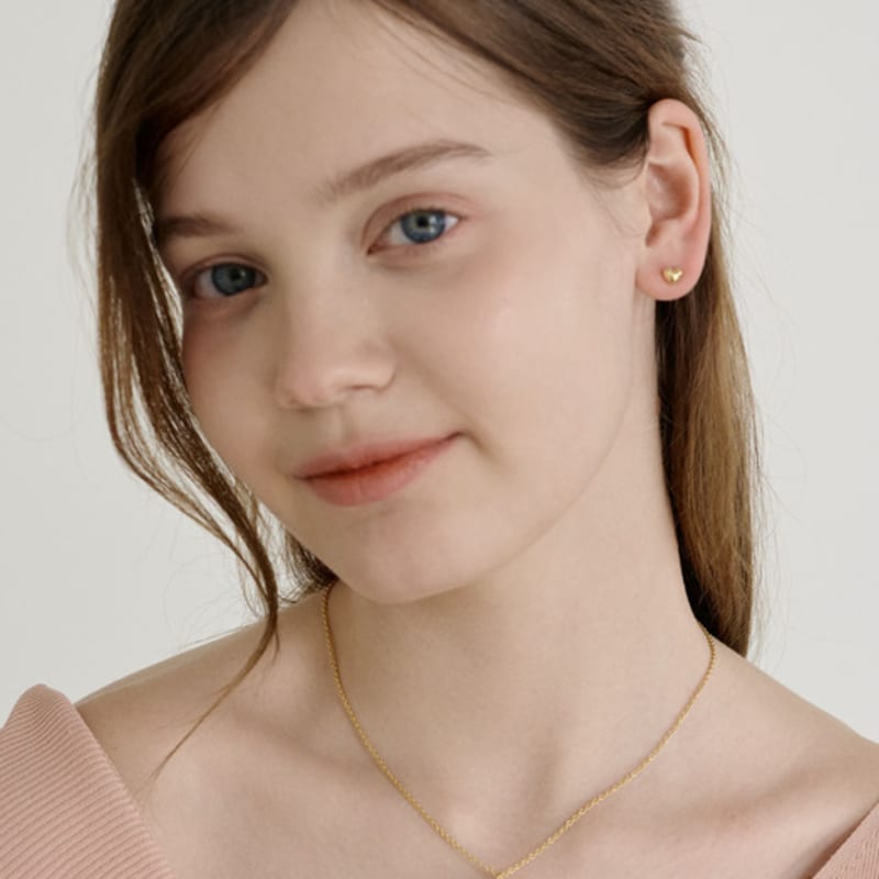 NUOY (925 Silber) Goldene Halskette mit Herzanhänger