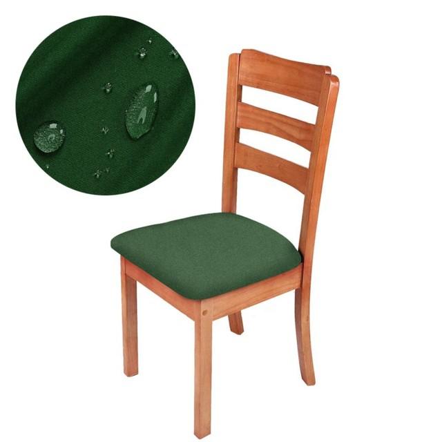 

Water Resist Fabric Seat Pad Covering Stretch Office Use Seat Covers Detachable Dining Chairs Covers Slipcover For Decor Home Hotel 1 Piece зелёный