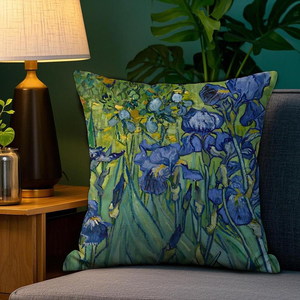 Van Gogh Oil Painting Pillow Case Plush Fabric Soft Double Sided Print Sofa Cushion Cover Throw Pillow Covers
