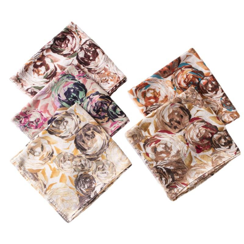Womens Long Scarf Cotton-Linen Feel Thin Versatile Sun Protection