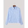 2026 New Men's Fashion Turn-down Collar Vertical Striped Loose Long Sleeve Shirt