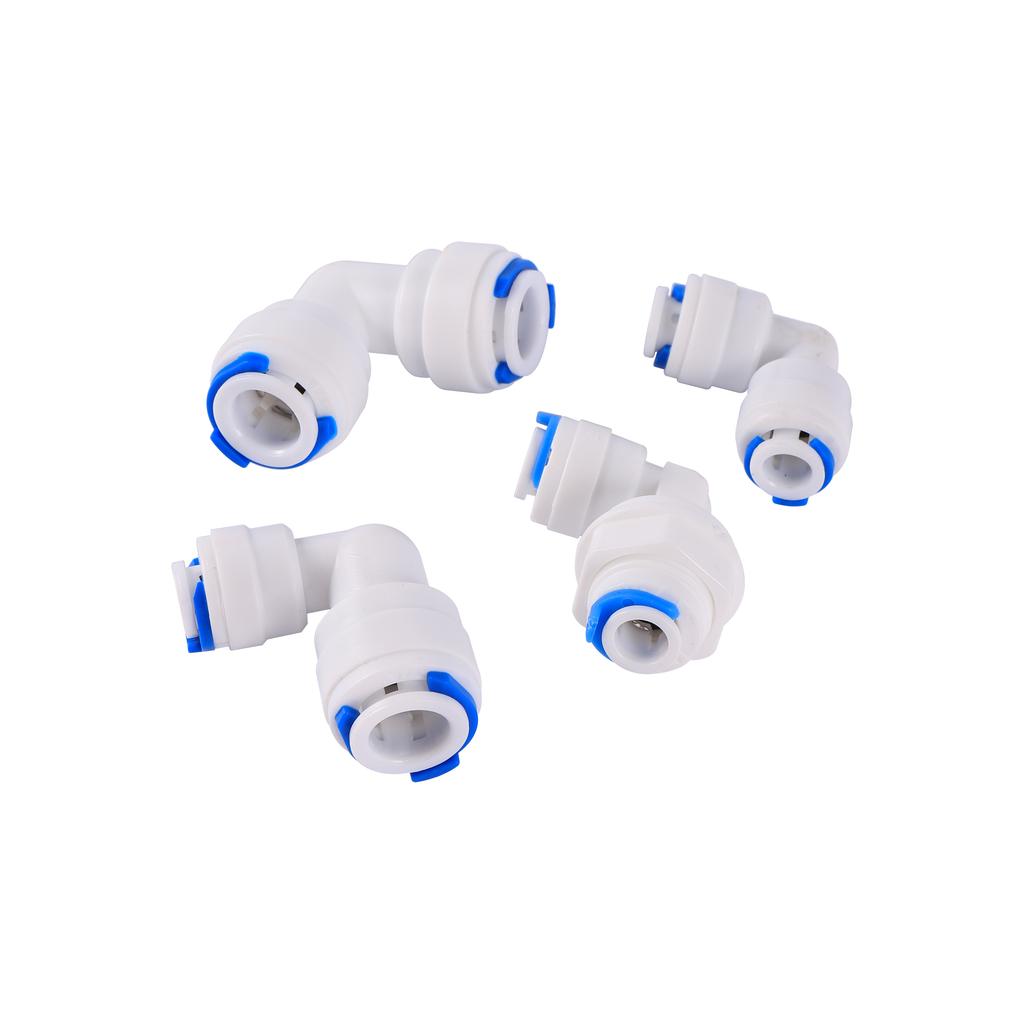OD 1/4" 3/8" Hose Tube Connectors Reverse Osmosis Aquarium Fittings RO Water Elbow Straight Plastic Pipe Coupling Water Joints