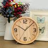 Wooden Table Clock 8Inch Battery Operated Modern Simple Wall Clock for Bedroom