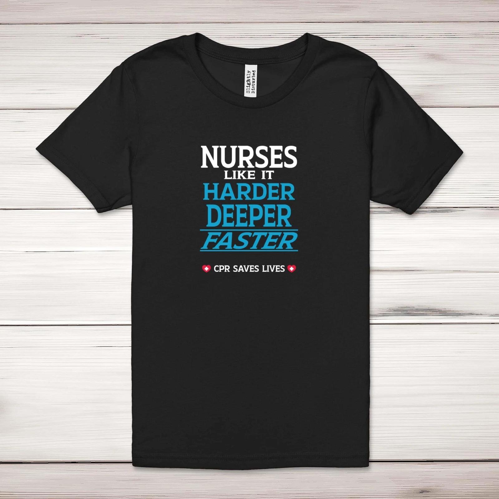 

Nurses Like It Harder Adult T-Shirt XL