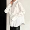 Simple workplace pure cotton white shirt women's 1116 summer loose outer with lazy stacking loose women's shirt women's clothing