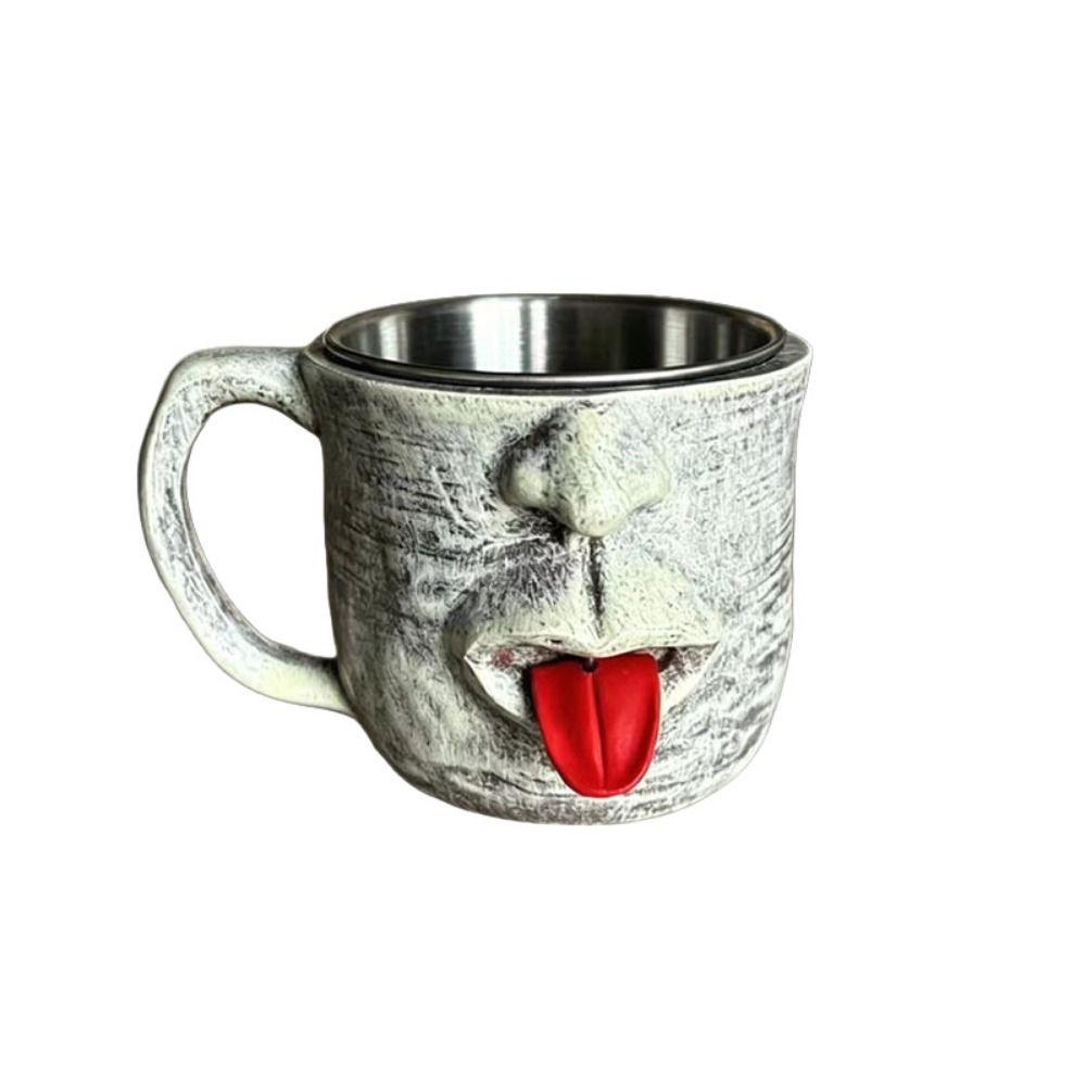 Fun Teasing Facial Mug Anti Scalding Resin Hot Cold Beverage Cup Novelty 200ml Shaking Tongue Coffee Cup For Home Office