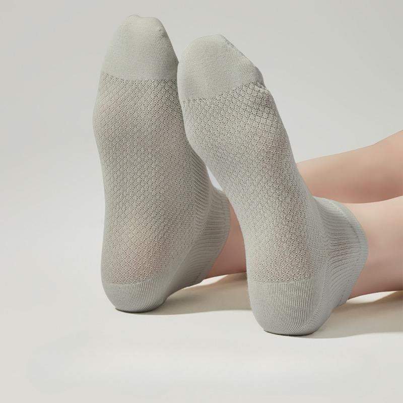 Pure Cotton Women's Summer Thin Antibacterial Breathable Pure White Boneless Socks Camellia Essential Oil Deodorizing Short Socks