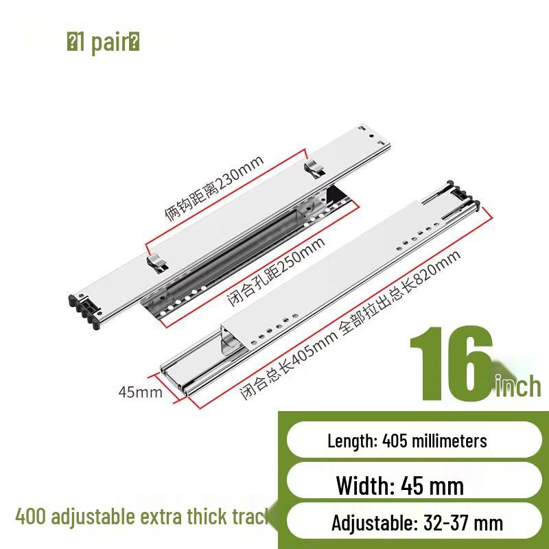 Regulowana Prowadnica Szuflady Kuchennej: Trzyczęściowa wysuwana szyna koszowa do szafek